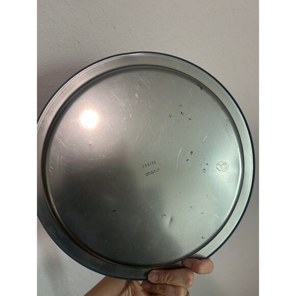 Carousel Pony 90s Round Plate Metal Tin- Navy blue some wear-Made in Taiwan - Picture 4 of 4